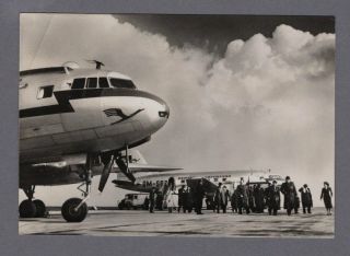 Deutsche Lufthansa Ilyushin Il - 14 Vintage Airline Issue Postcard East Germany