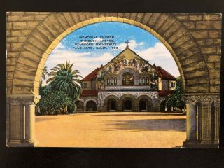Vintage Postcard C1947 Memorial Church Stanford University Palo Alto,  Ca (21154)