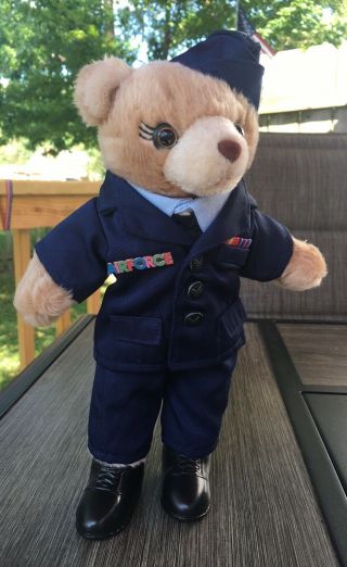 Vintage 1989 Bear Forces Of America Teddy Bear Air Force 11 " Plush Stuffed Doll