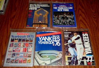 5 Different Vintage Year Books 1975 - 76 - 77 - 78 - 79 Official York Yankees