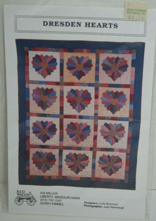 Vintage 1989 Dresden Hearts Quilt Pattern By Red Wagon