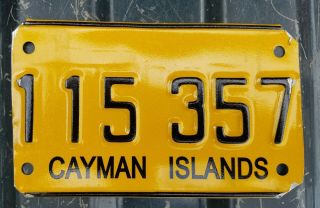 Cayman Islands Motorcycle License Plate,  1960 