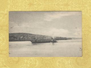 Ct East Haddam 1949 Vintage Postcard Tug And Boat In River To Stanfordville Ny