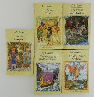 5 Vintage C.  S.  Lewis Books Chronicles Narnia 1987 First Scholastic Printing 2 - 6