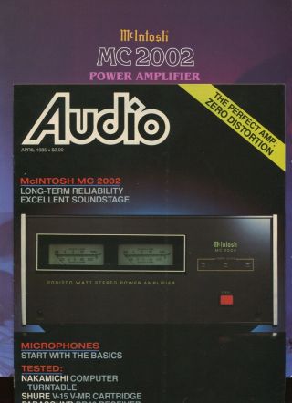 Mcintosh Mc - 2002 Stereo Power Amplifier Brochures 1985