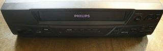 Philips Vr220cat21 Vcr Vhs Video Cassette Recorder/player W/remote Work