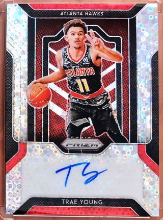 2018 - 19 Prizm Trae Young Rc Rookie Fast Break Disco Refractor Auto