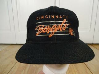 Vintage 80s 90s Cincinnati Bengals Nfl Football Mens Black Vtg Snapback Hat Cap