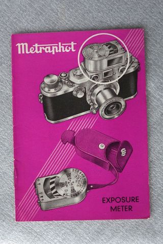Instruction Book: Metraphot Light Meter For Leica Canon L39 Screw Mount Camera