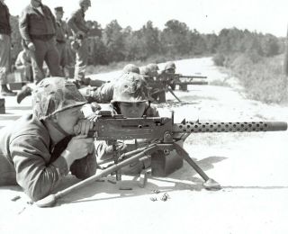 1962 Vintage Photo Grand Rapids Michigan Us Marines Shoot Guns At Camp Lejeune