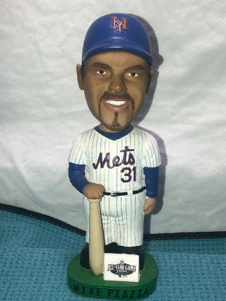 Mike Piazza York Mets White Jersey Bobblehead Baseball All - Star Game 2001.