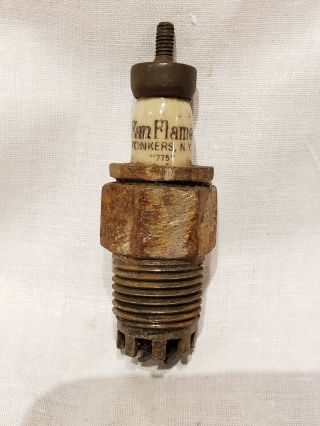 Antique Fan Flame " 775 " Spark Plug 1918 - 1921 Model T Era Vintage Automotive Part