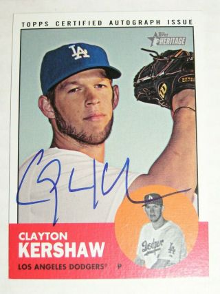 2012 Topps Heritage Clayton Kershaw On - Card Real One Auto Parallel Autograph