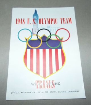 1948 U.  S.  Olympic Team Weightlifting Trials Official Program