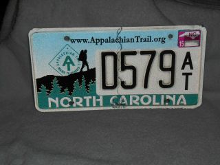 North Carolina Specialty License Plate Tag Appalachian Trail 2015 Hiker