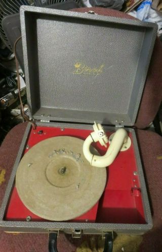 Vintage Birch Portable Electric Record Player In Case Model 200
