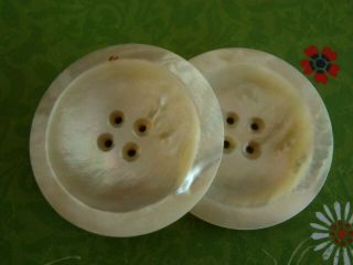 Xl Antique Vintage White Pearl Coat Buttons Thick 43mm Chunky Quality