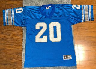 Vintage Barry Sanders 20 Detroit Lions Football Jersey Starter 1995 Size 46/m