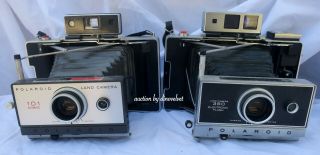 Polaroid 101 Automatic & 360 Land Camera Set Of 2 Vintage Instant Cameras