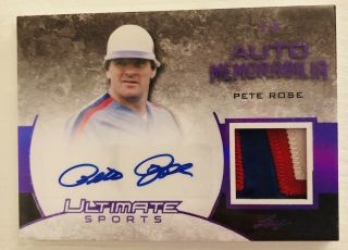 Pete Rose Auto 2/9 Rare Expos Patch 2019 Leaf Ultimate Sports Game Memorabilia