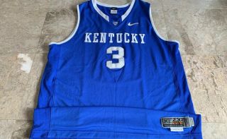 Nike Elite Ncaa Kentucky Wildcats Rex Chapman 3 Blue Jersey Size Xl Length,  2
