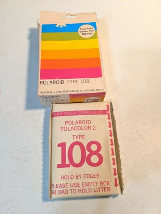 Polaroid Type 108 Polacolor Colorpack Instant Film Expired Aug 1978