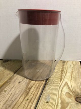 Vtg Mr.  Coffee Iced Tea Pot Maker 2 Quart Size Model Tm1 Red Lid Pitcher