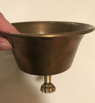 Hgs Planter Bowl (old Vintage Antique Brass) 6” X 3” True 3 Claw Footed