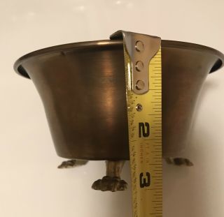 HGS Planter Bowl (Old Vintage Antique Brass) 6” X 3” True 3 Claw Footed 2