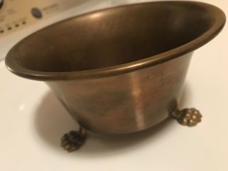 HGS Planter Bowl (Old Vintage Antique Brass) 6” X 3” True 3 Claw Footed 3