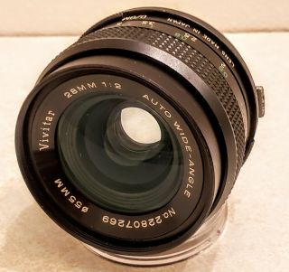 Vivitar 28mm 1:2 Auto Wide - Angle Lens Made In Japan Vintage Photo