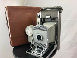 Vintage Polaroid " The 800 " Land Camera Case,  Flash,  & More
