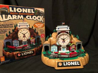Lionel 100th Anniversary Animated Talking Alarm Train Clock Vintage Iob Rr Sound