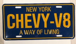 Vintage Chevy V8 York Metal License Plate A Way Of Living