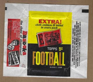1961 Topps Football 5 Cent Wax Wrapper Very