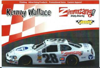 Kenny Wallace 28 Nascar Nationwide Series " Zimmzang " Postcard