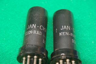 Two Ken Rad Jan Ckr 6n7 Vt 96 Metal Audio Receiver Vacuum Tubes