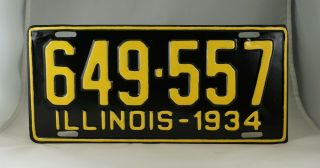 1934 Illinois Passenger License Plate - Repaint -