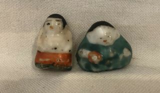Vintage Japanese Chinese Miniature Tiny Man Woman Figurine Porcelain