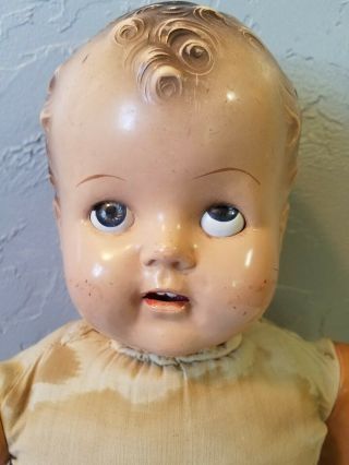 Vintage Antique 22 - Inch Baby Doll with Teeth,  Sleepy Eyes,  Vinyl Arms and Leg 2
