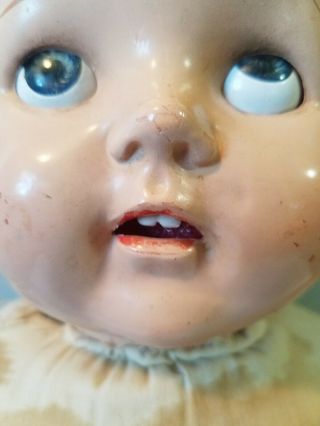 Vintage Antique 22 - Inch Baby Doll with Teeth,  Sleepy Eyes,  Vinyl Arms and Leg 3