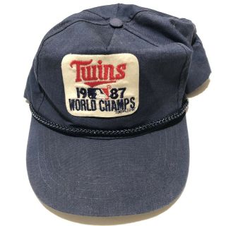 Vintage Minnesota Twins 1987 World Series Champions Snapback Hat Baseball Cap