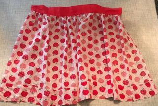 Vintage Handmade Half Apron So Adorable With Apples All Over