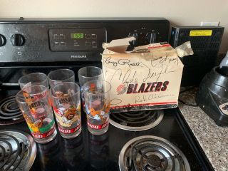Portland Trail Blazers Nba Dairy Queen Collector Glasses ‘92 - ‘93 Complete Set