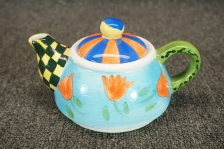Vintage Porcelain Tea Pot With Lid Hand Painted Design