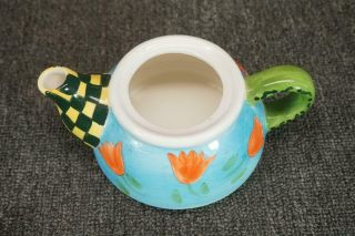 Vintage Porcelain Tea Pot With Lid Hand Painted Design 3