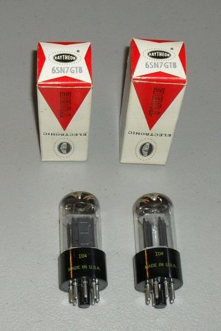 Matched 6sn7gtb Raytheon Radio Tubes - Nos In Boxes -