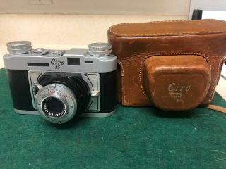 Ciro 35 Mm Camera W/ Wollensak 50mm F/4.  5 Synchromatic Lens And Leather Case