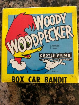 Vintage Castle Films Woody Woodpecker Box Car Bandit 8mm Home Movie Jan 1966