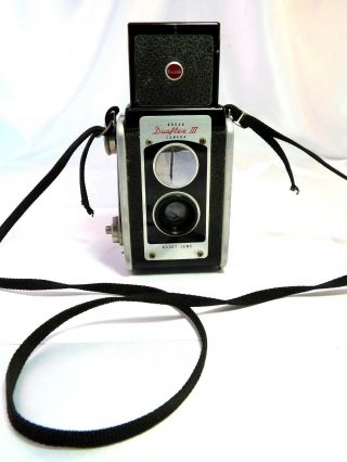 Vintage Kodak Duaflex Iii 620 Film Camera Kodet Lens Strap & Film